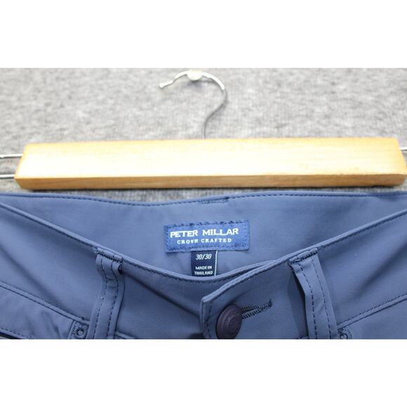 Peter Millar Pants Mens 30x30 Blue Bingham Tailored Fit Golf Tech Performance - Picture 3 of 7